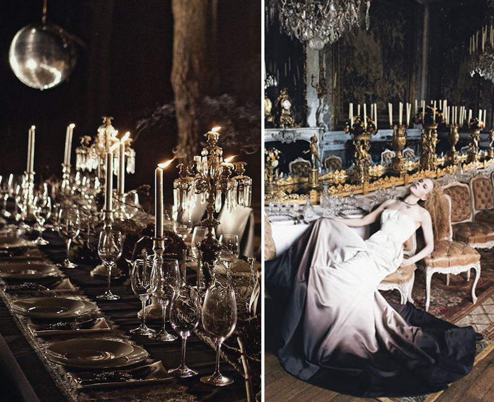 Gothic table and Givenchy Haute Couture