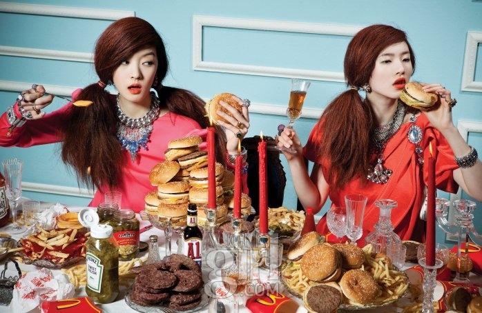 Burgers and bubbles... Image from Vogue Girl